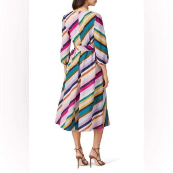 Great Jones colorful stripe wrap midi dress plus size XXL 13539 - Picture 3 of 16